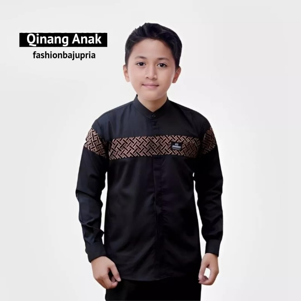 Baju Remaja Terbaru Lengan Panjang Kemeja Anak Tanggung SD /SMP Lengan Panjang Motif Polos Kombinasi