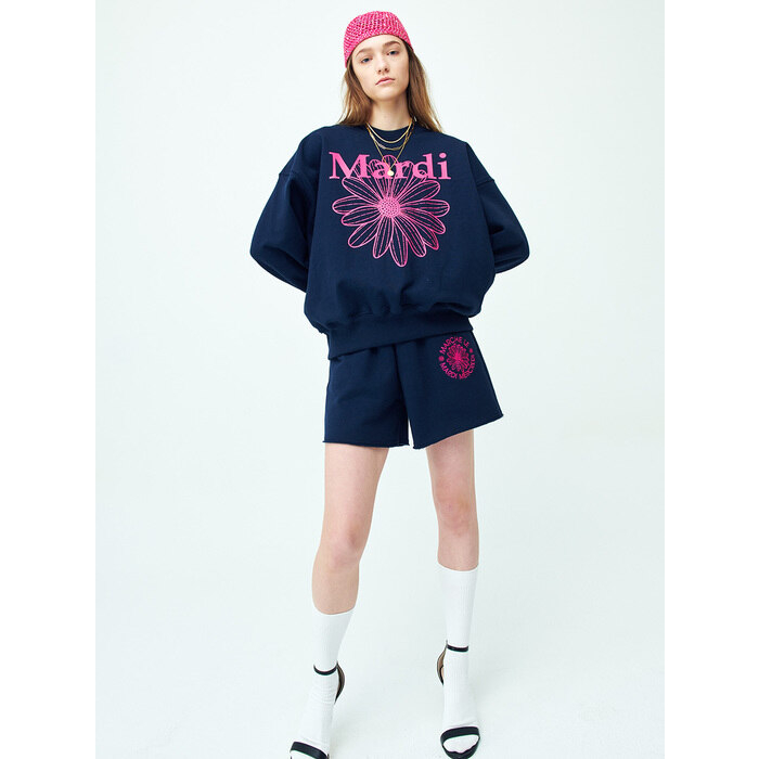 Mardi Flower Sweatshirt Navy / Violet - one size LD 130 cm