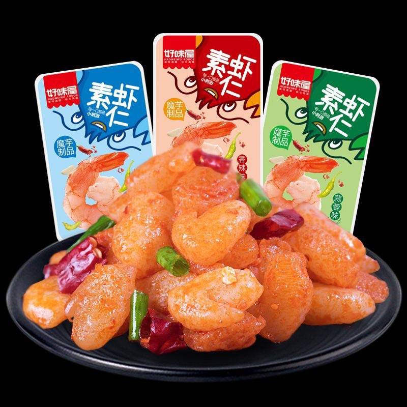 (Halal) 好味屋 素虾仁香辣蒜蓉味 Snack Udang Vegetarian 15g