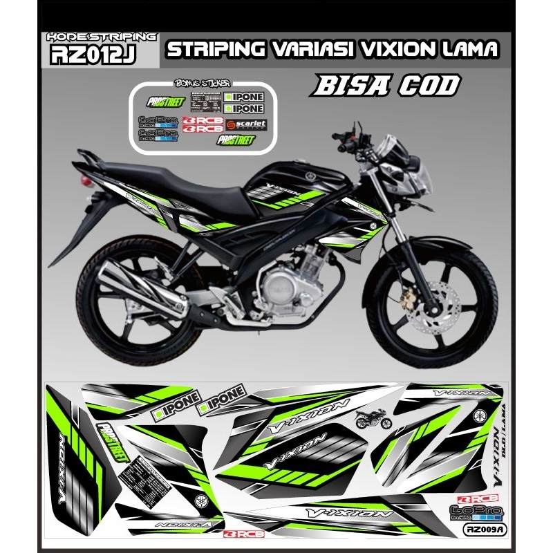 (Bisla COD) Striping Vixion lma 2008/2012 / Sticker variasi Yamaha Vixion old grafis custom aksesori