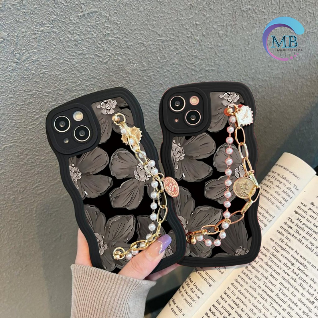 GC44 GC53 CASE CASING SOFTCASE SILIKON WAVY WAVE AESTETHIC RANTAI MUTIARA GRIP FOR REALME C21Y C25Y C30 C30S NARZO 50I C31 C33C35 50A PRIME MB8192
