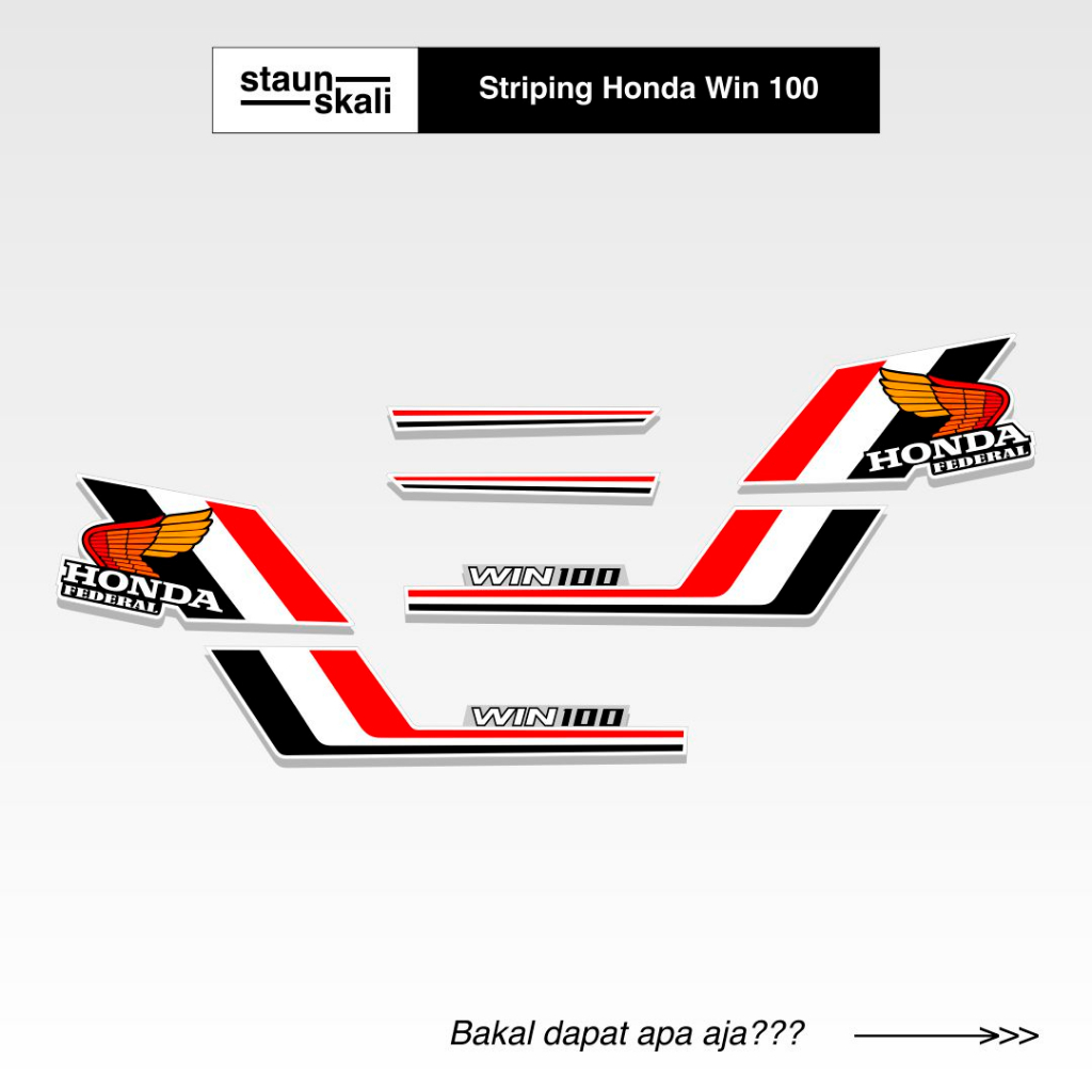 Striping Honda Win 100 Variasi (3) Original Ori Jepang Dinas Japan Custom TS Semi Trail Trill Desain