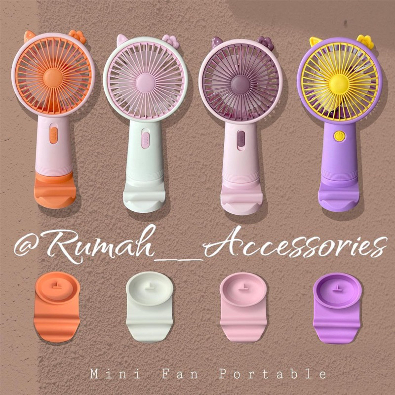 Mini Fan Portable Kipas Kecil Karakter Kipas Genggam Stand Hp  Tahan Lama