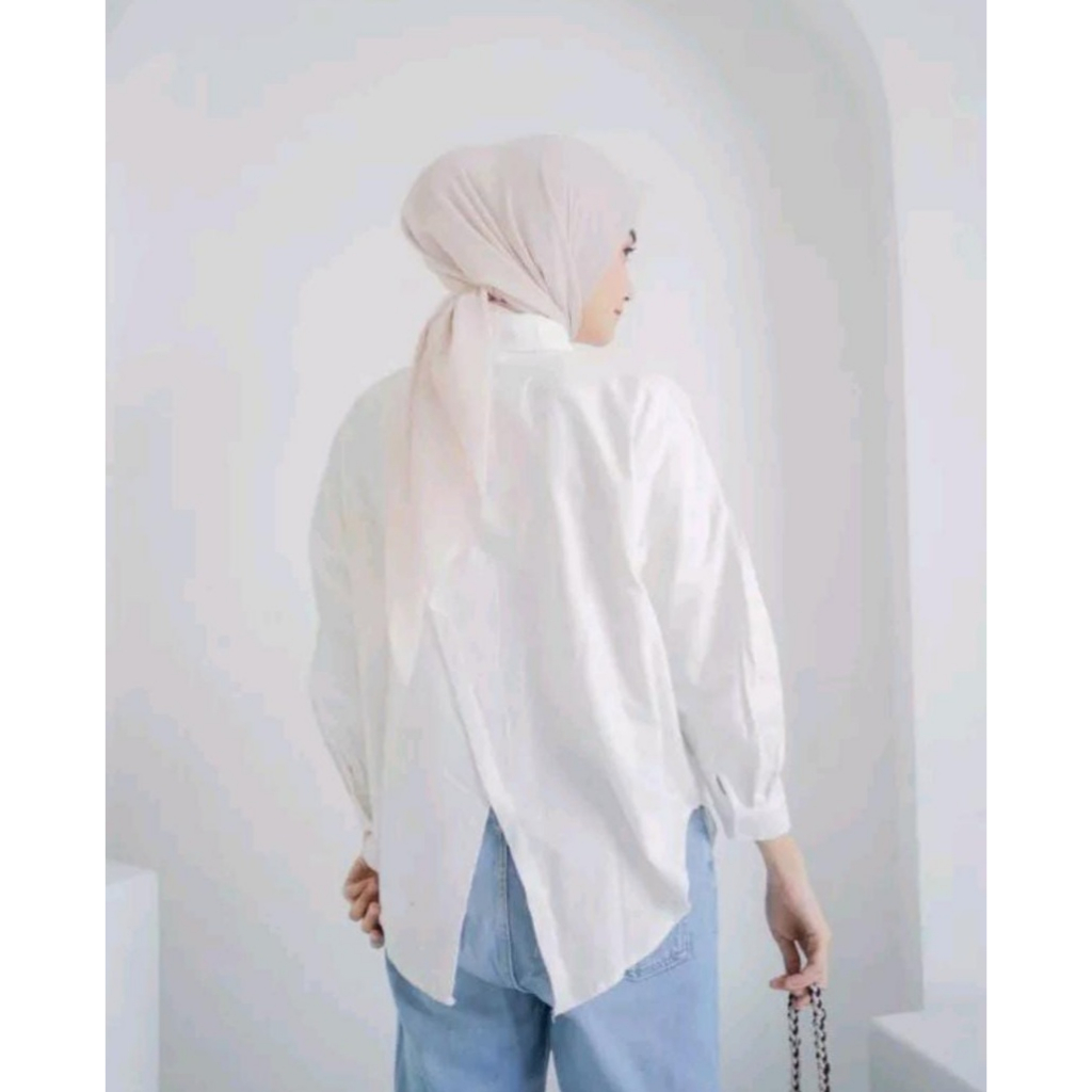 Kemeja Wanita Oversize Kekinian Nelka Linen Shirt