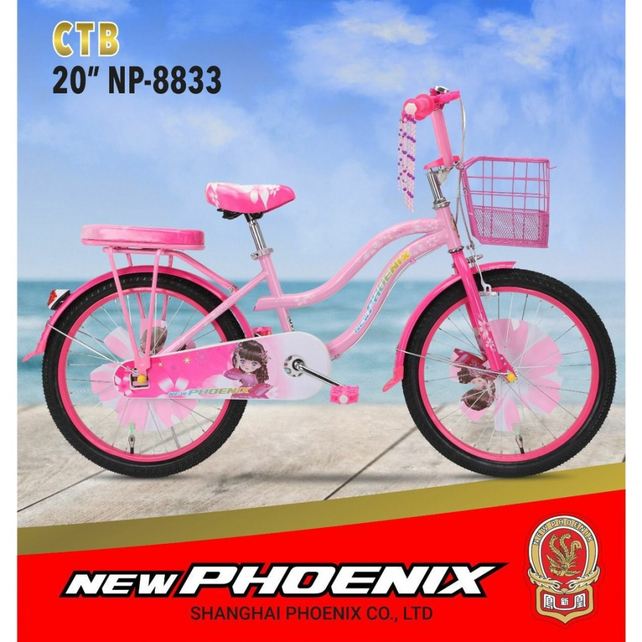 Sepeda mini anak cewek 20 inc phoenix new buat anak 7 tahun ke atas bahan kuat dan kokoh