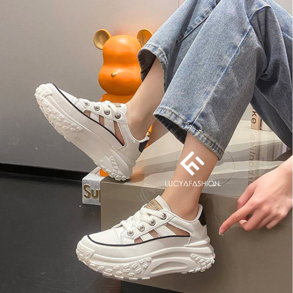 1517 Sepatu Wanita Kekinian Sneakers Tali Import Murah