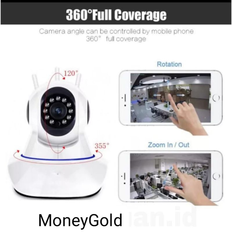 IP CAMERA CCTV V380 PRO 3 ANTENA 8Mp FULL HD 1080P