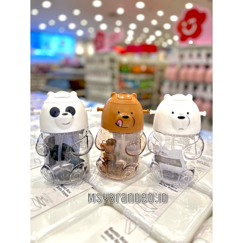BOTTLE MINISO WE BARE BEARS PLASTIC 5.0 BOTOL WBB GRIZZ PANDA ICE BEAR 600ml
