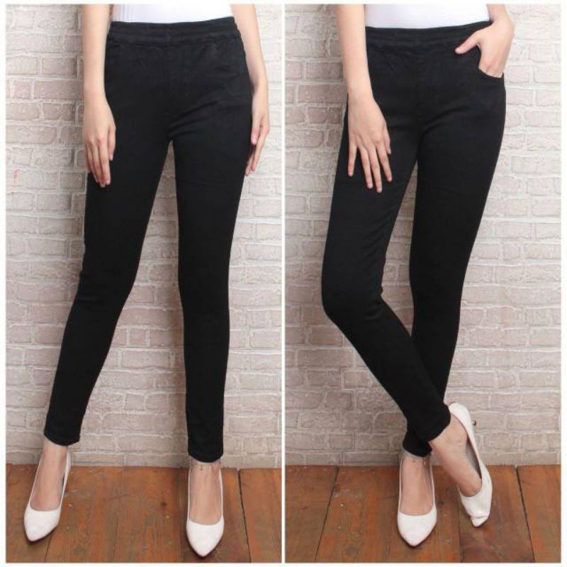 jeans wanita-jeans pinggang karet-jeans strit-berbahan softjeans-celana jeans