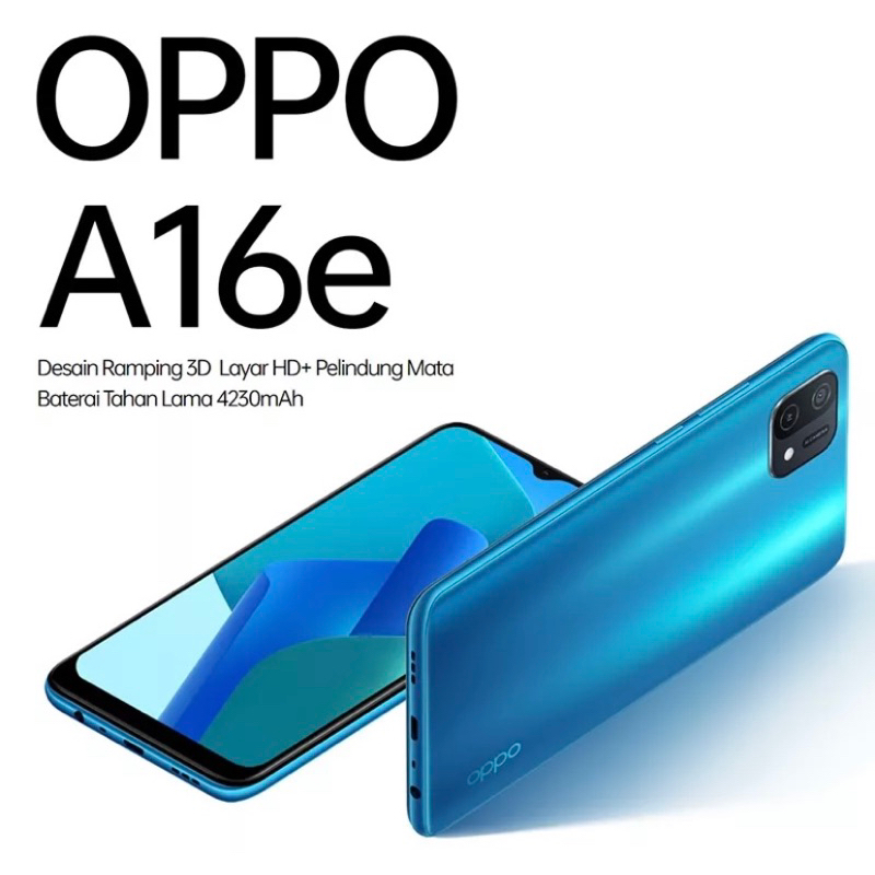 Oppo A16eRAM 6/128Gb ROM Fingerprint Sensor MTK P22 Bigger Battery 4230mAh Garansi Resmi Oppo