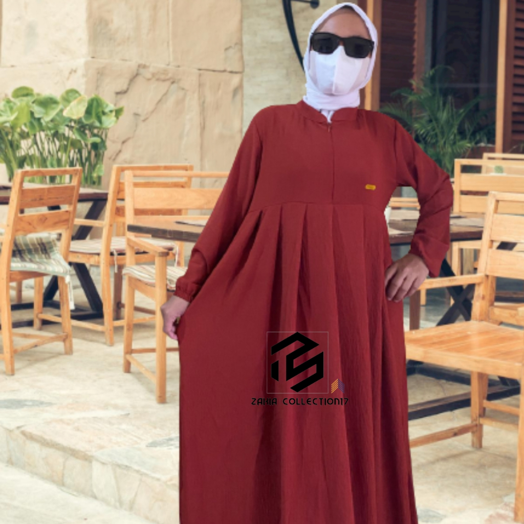 New Abaya Terbaru Turkey Mar&quot;ah Syari Basic Gamis Prempuan Polos Dress Simple Hitam