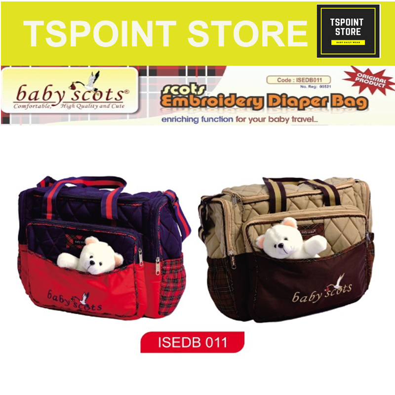 TSPOINT Baby Scots Tas Perlengkapan Bayi Ukuran Besar Plus Boneka ISEDB011