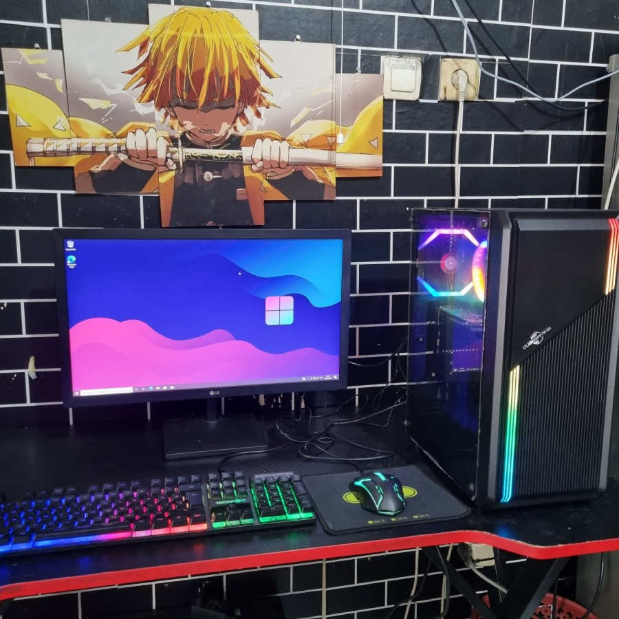 PC LENGKAP MONITOR 24INCH RAKITAN CORE I5 12400 GEN 12HDD 500GBSSDVGA  2GB DDR5