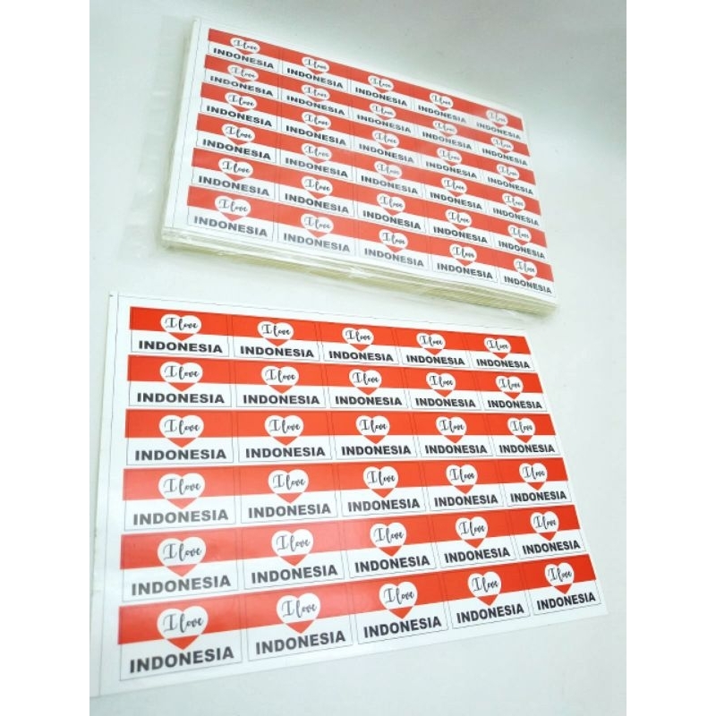 Sticker Mini I Love Indonesia Sticker Hias Hut RI