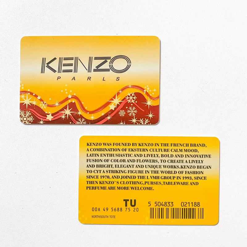 Serti Card Kenzo Sertifikat Pembelian Tas Branded
