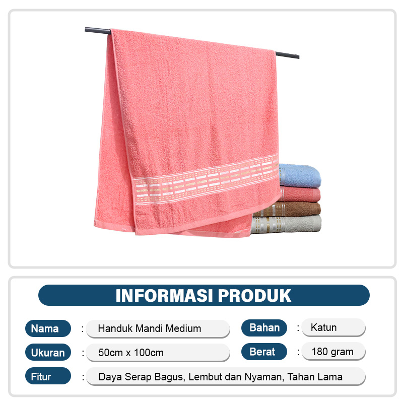 Handuk Mandi Bordir Bahan Katun Praktis Dan Ringan Dibawa Ukuran 100cm x 50cm Terbaru Dan Murah - J3B5