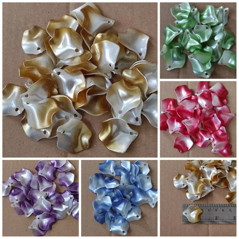 40pcs keriting tanggung mutiara gradasi