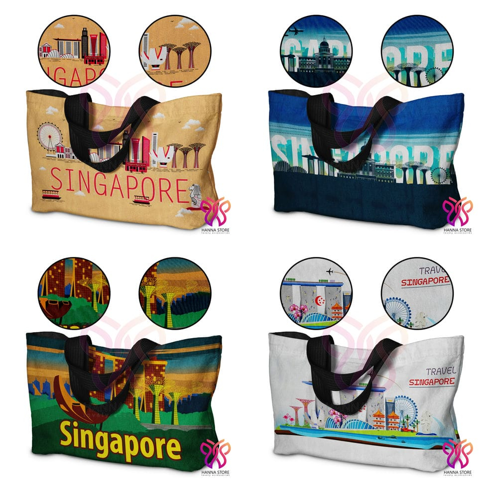Tas Tote bag Souvenir Singapore Merlion Singapura