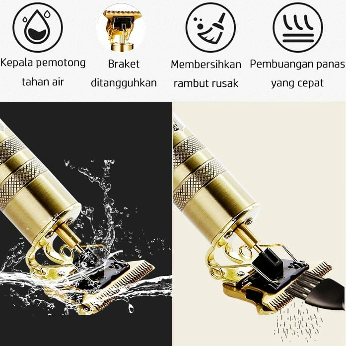 【Penjual Lokal】T9 Alat Cukur Rambut Kumis Jenggot Profesional Hair Clipper Vintage / Alat Cukur Elektrik Mesin Cukur Rambut