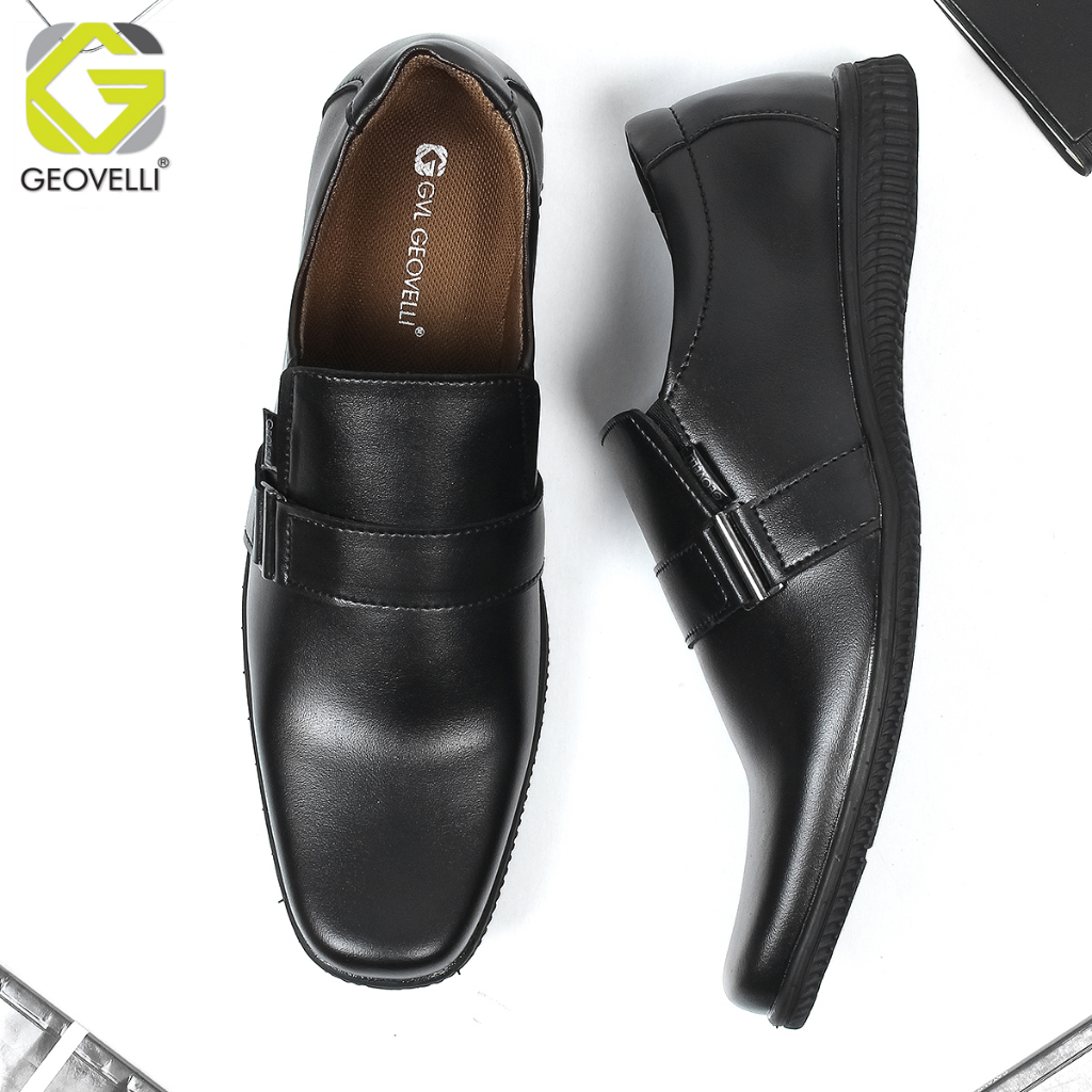 Gvl. Geovelli Sepatu Pantofel Pria Sepatu Kulit Kerja Kantor GL-1941 Sepatu Formal Kerja Kantor Hitam