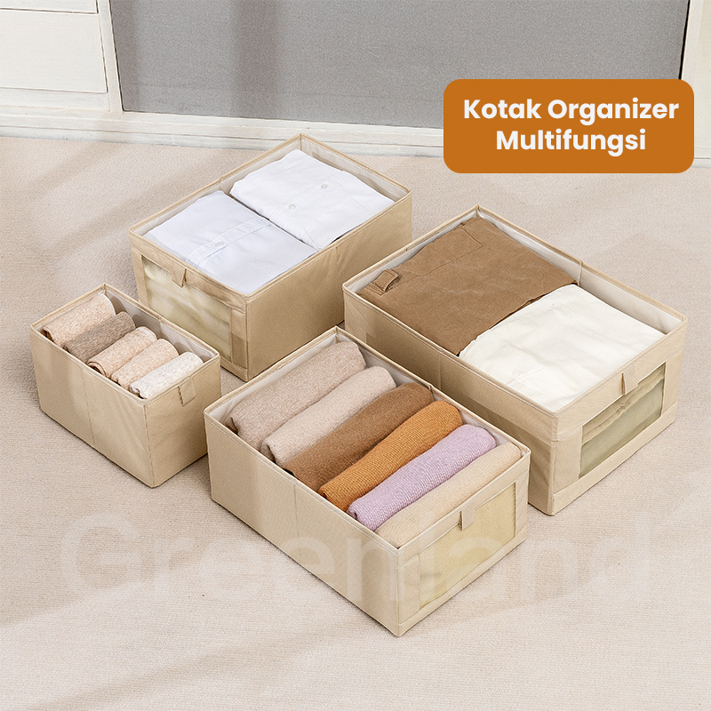 Greenland Kotak Penyimpanan Pakaian Lipat Foldable Underwear Organizer Storage Box Tempat Penyimpanan Baju Celana Serbaguna HSB227