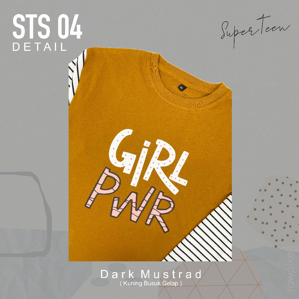 BAJU ANAK PEREMPUAN TANGGUNG REMAJA / KAOS ANAK PEREMPUAN TANGGUNG REMAJA / PAKAIAN ANAK CEWEK KAOS ANAK CEWEK LENGAN PANJANG GIRL POWER STRIPE BRAND SUPERTEEN 9 - 14 TAHUN