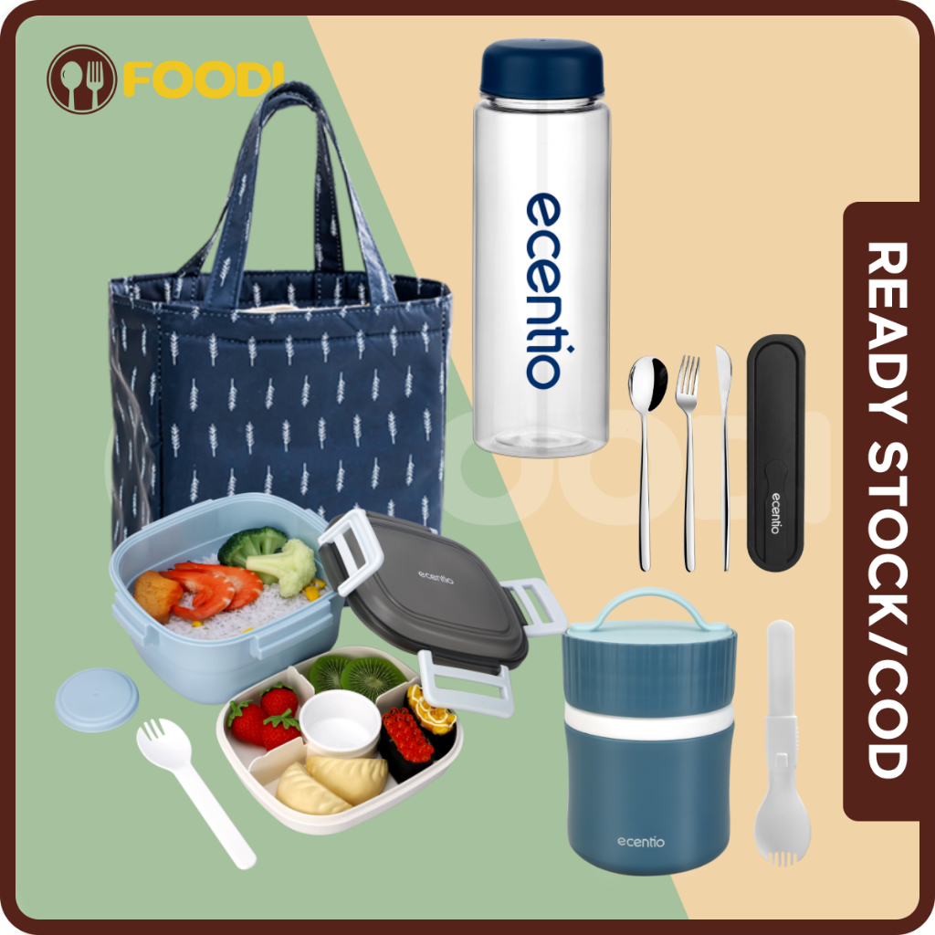 Foodi tempat makan anak set 850ml 4pcs sedotan set stainless 2 pcs dan tas bekal makanan Aluminium foil tumbler 650ml/750ml termos sup 400ml