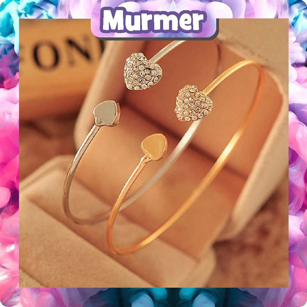 MurmerOfficial Gelang Wanita LOVE Open Cuff Korea Titanium Alloy Aksesoris Fashion Korea Women Bangle Bisa untuk Pria A087