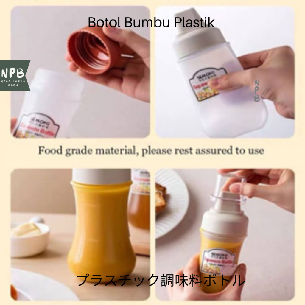 Botol Bumbu Plastik 350 Ml Kecap Saos Mayonaise - Botol Bumbu Refill 350 ML