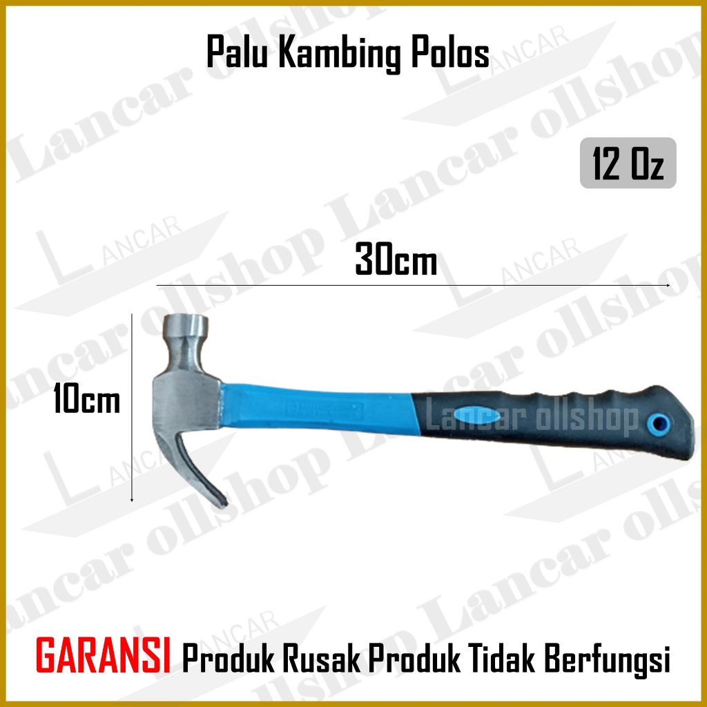 Palu kambing gagang fiber biru 12 oz