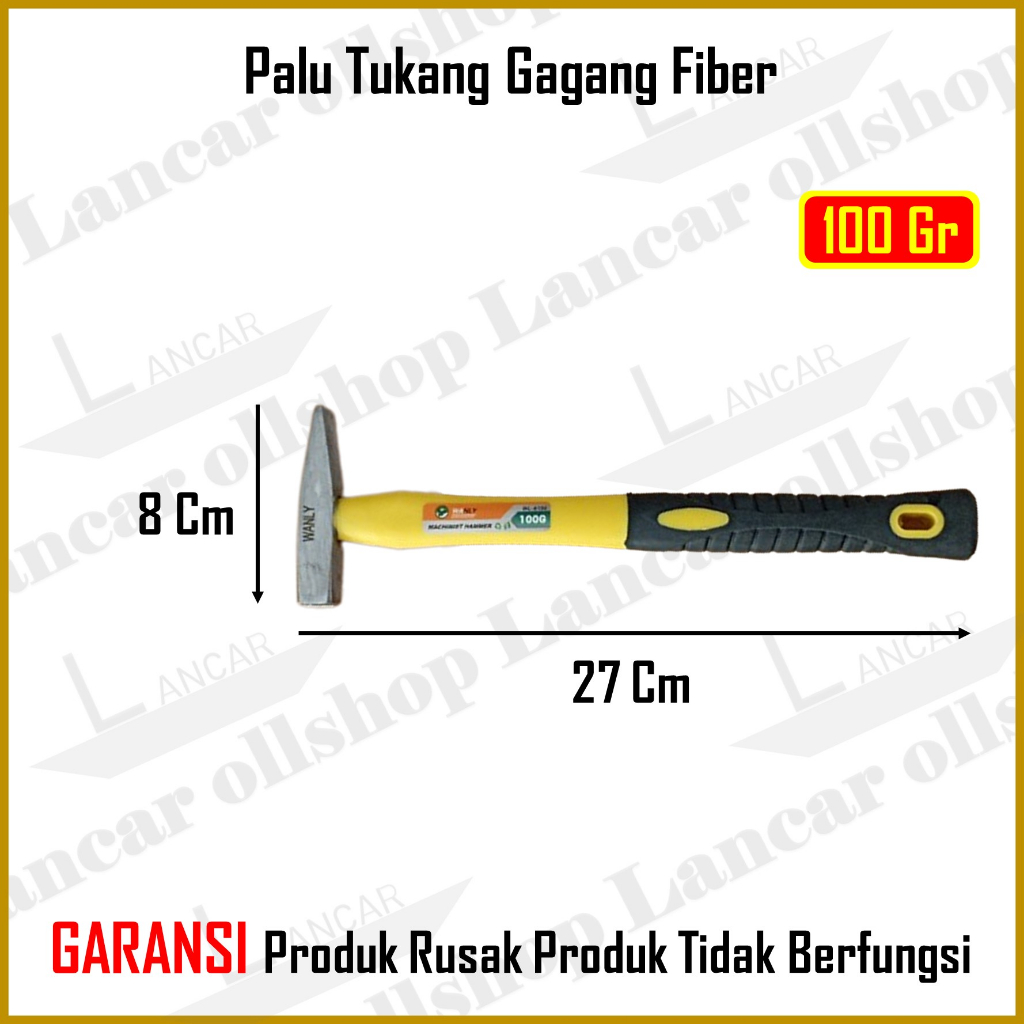 Palu tukang gagang fiber 100g 200g 300g / Palu Kaca