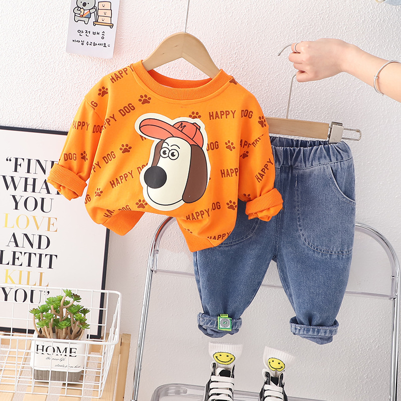 Setelan lengan panjang Baju anak laki-laki MOTIF HAPPY DOG untuk baby boy usia 6 bulan - 5 tahun