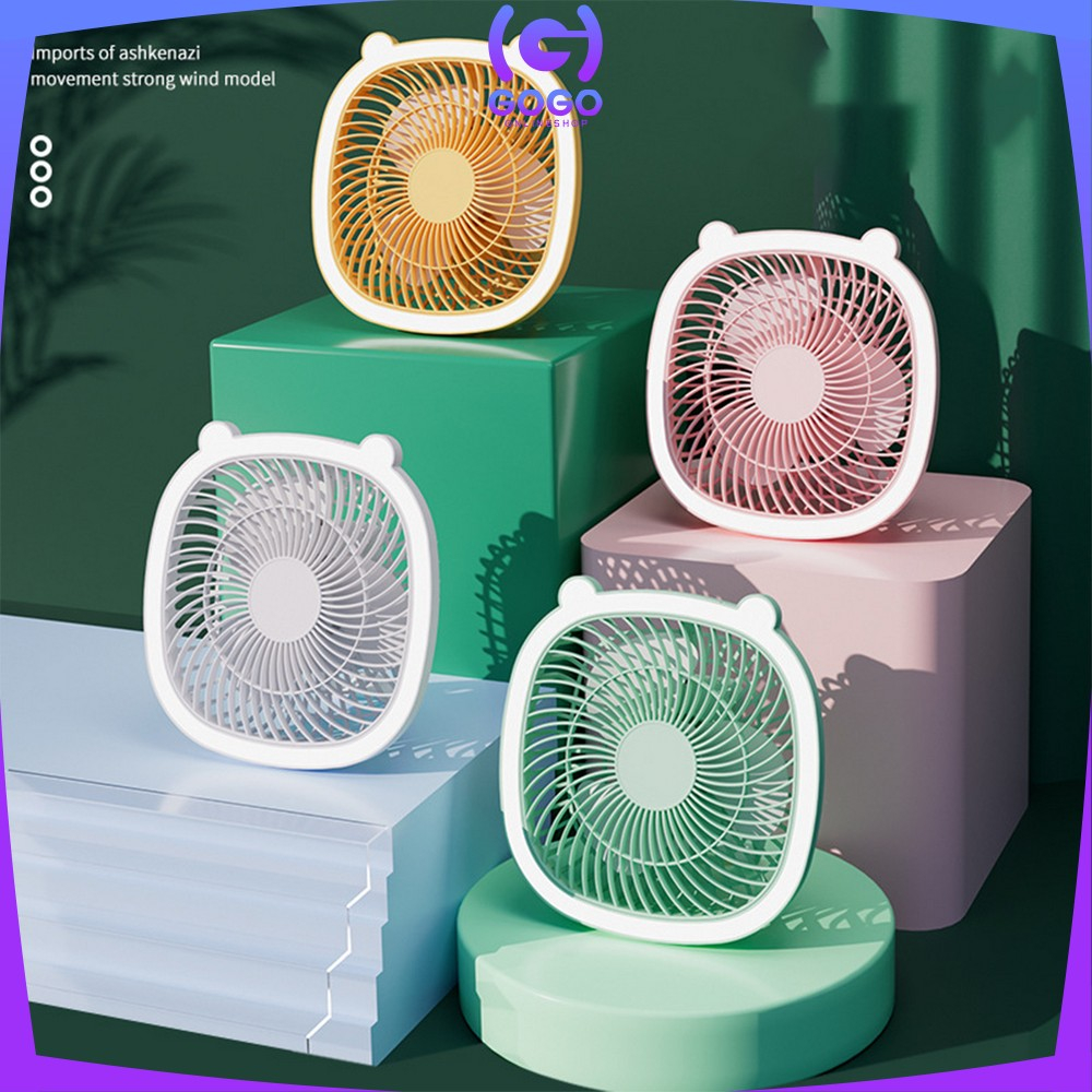 GOGO-C880 Kipas Angin Portable Mini Fan dengan Lampu LED / Kipas Angin Mini Kipas Meja Portable Charger USB Cooling Fan Rechargeable