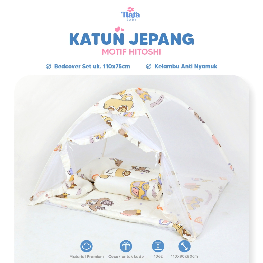 NAFA BABY - Bedcover Bayi Set Include Kelambu Tenda Bayi | Perlengkapan Tidur Bayi | Katun Jepang