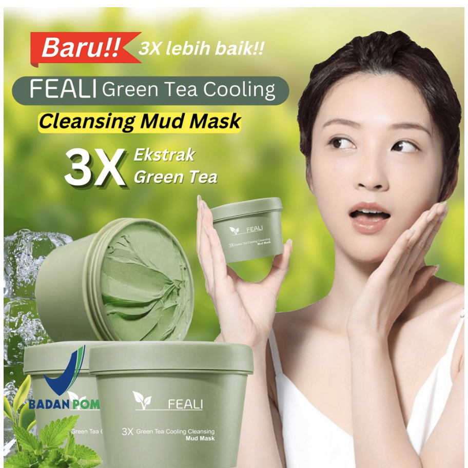 FEALI Green Tea Clay Mask Masker Wajah Green Tea Pore Clean Clay Mask - 100gr