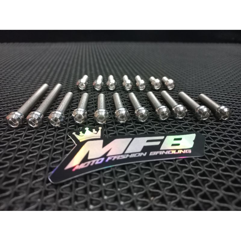 BAUT SET BAK MESIN BLOK KALTER RXKING RXS RXK YT115 CUSTOM STENLIS ANTI KARAT (KIRI KANAN)