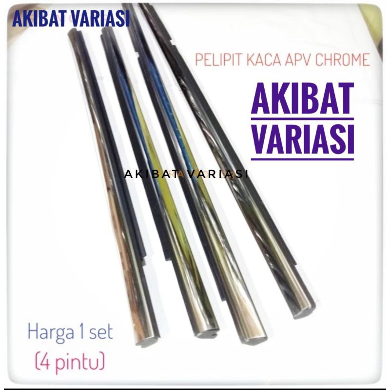 1 Set Pelipit Kaca Mobil Suzuki APV Chrome List Kaca Mobil APV Chrome