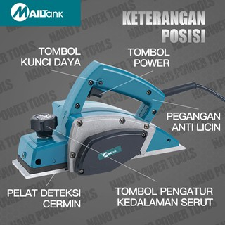 Mesin Serut Kayu Tangan Electric Planner Mailtank SH194A