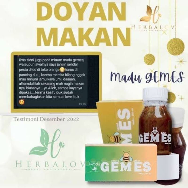 

ORIGINAL HERBALOV Madu Gemes Penambah Nafsu Makan dan Berat Badan Anak