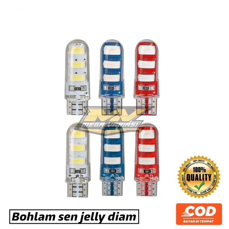 LAMPU SEN JELLY 6 LED NON FLASH/DIAM HARGA SEPASANG BLUE RED WHITE