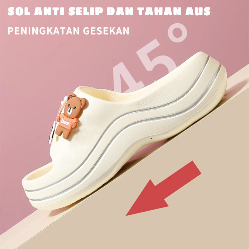 Sandal Jelly Wanita Wedges Tinggi Murah Sandal Karet Perempuan Dewasa Sepatu Wanita Kekinian 2023 Terbaru Import Korea