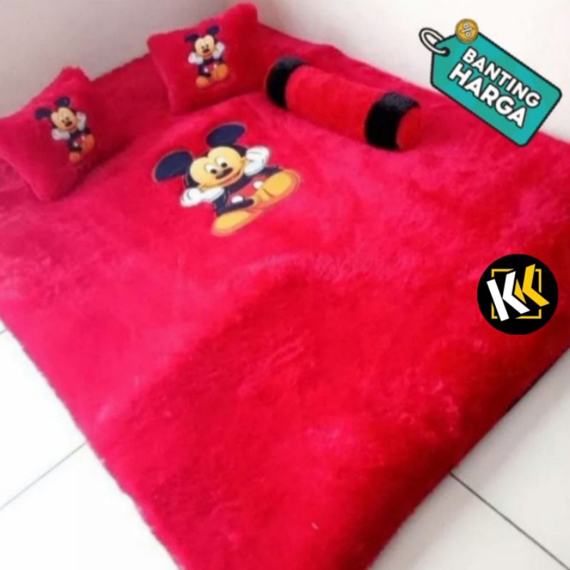 Surpet Karakter Full Set | Kasur Lantai Bulu Rasfur Tebal | Kasur Karpet Murah