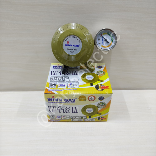 Regulator Winn Gas W 118 M + meteran Dus Kuning