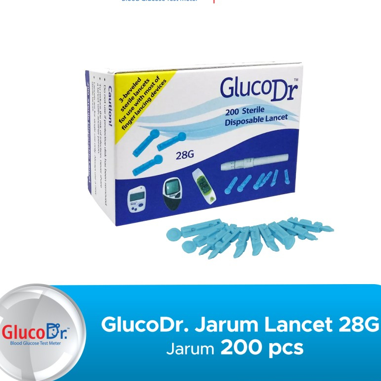 Blood Lancet 30G Glucodr Lancet Easy Touch Lancet GlucoDr Jarum 30G - Blood Lancet Glucodr Autocheck Necco untuk semua merk alat gcu elvasense