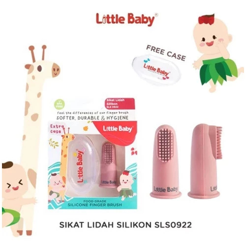 Little Baby SIKAT Gigi / Gusi dan LIDAH + case / wadah penyimpan - Silicone Finger Toothbrush
