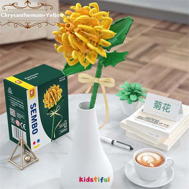 Model Flower Rakitan Balok Bangunan Buket Bunga Immortal  Bunga Block Flower Plant Series Building Blok Bangunan Untuk Bunga Block Mainan