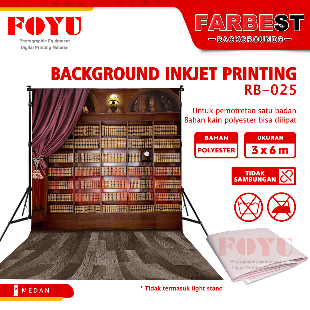 Background Foto Inkjet Ukuran 3x6 Meter Wisuda Graduation Rak Buku RB-025