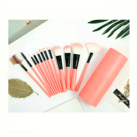 DHIO - Set Kuas Tabung / Brush Make Up Set 12IN1 / Kuas Makeup / Set Kuas Alis Brush Highlighter Alat Kosmetik