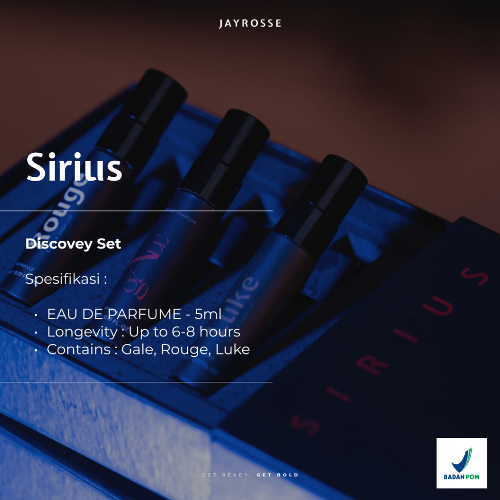 Jayrosse Perfume | Sirius Discovery Set | Gale - Rouge - Luke | Parfum Pria