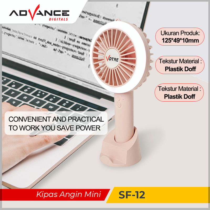 100%Advance Kipas Angin SF-12 Portable Kipas Mini Fan Portable Kipas Angin Estetik